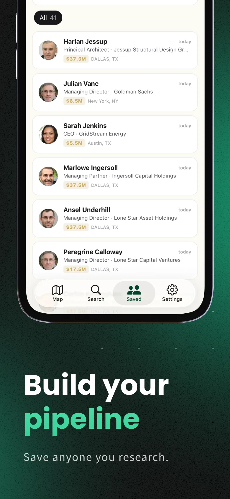 Plotbook for iPhone showing a saved profile available from the field.